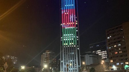 Symbol of Colombia’s capital illuminated in colors of Azerbaijani flag