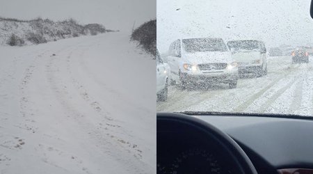 Azərbaycanda qarlı yollar sürücülərə maneə yaratdı