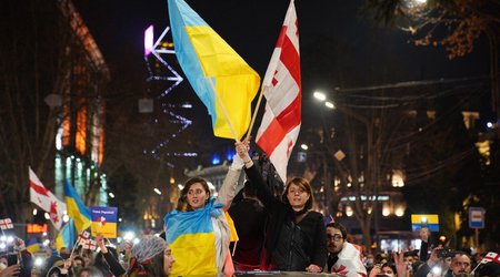 Georgian Azerbaijanis hold rally in Ukraine's support