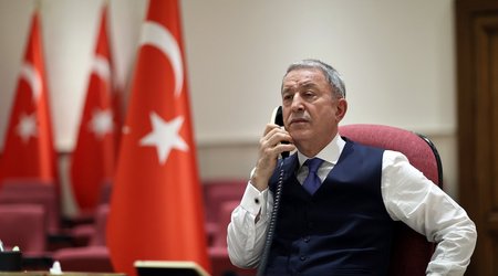 Hulusi Akar hold telephone conversation with his Ukrainian counterpart