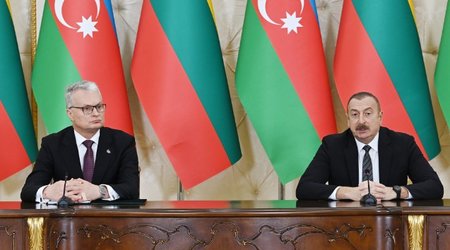 Əliyevlə Nauseda mətbuata bəyanatlarla çıxış etdilər - Yenilənib