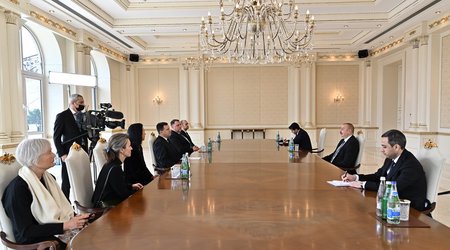 Prezident İlham Əliyev Estoniya Parlamentinin sədrini qəbul edib