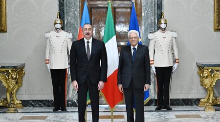 Президент Ильхам Алиев встретился с президентом Италии Серджо Маттареллой