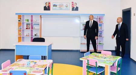 Ильхам Алиев принял участие в открытии новой школы №335