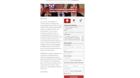 Azerbaijanis living in US launch campaign against Nancy Pelosi