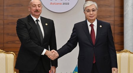 Azərbaycan və Qazaxıstan prezidentləri Astanada görüşüb