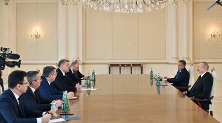 Президент Ильхам Алиев принял губернатора Астраханской области России