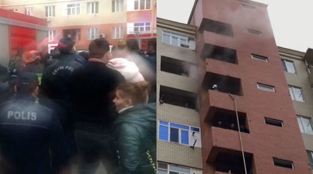 В одном из зданий комплекса Qobu Park-2 начался пожар