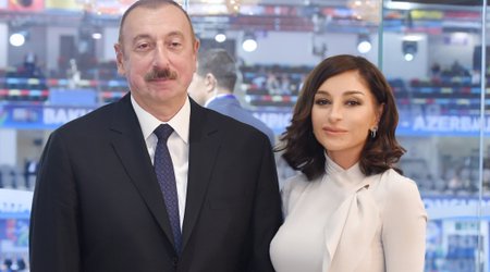 Алиевы на открытии отеля The Ritz-Carlton Baku
