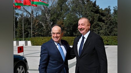 Azərbaycan Prezidenti İlham Əliyev Albaniya Prezidenti Bayram Beqay ilə görüşüb - YENİLƏNİB