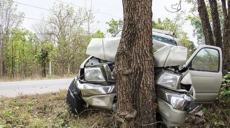 В Зардабе автомобиль врезался в дерево: есть погибший и пострадавшие
