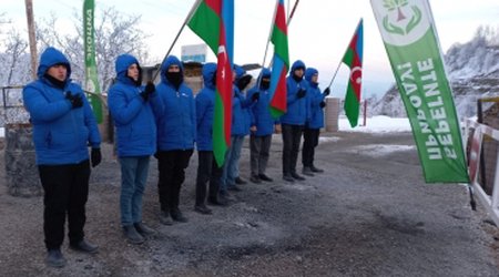Акция на дороге Ханкенди-Лачын продолжается 103 дня, демонстранты требуют положить конец экотеррору