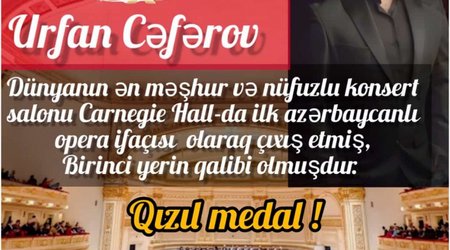 Azərbaycanlı vokalçı ABŞ-da qızıl medal qazandı