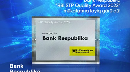 Bank Respublika was awarded the "RBI STP Quality Award 2022" by Raiffeisen Bank International