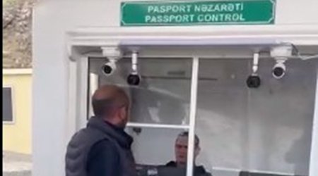 Ermənilər yeni sərhəd-buraxılış məntəqəsindən keçir - Video