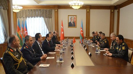 Zakir Həsənov və Kərim Vəliyev Türkiyə Milli Müdafiə Universitetinin rektoru ilə görüşüb - FOTO