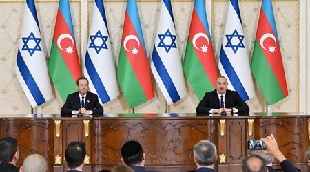 Azərbaycan və İsrail prezidentləri mətbuata bəyanatlarla çıxış ediblər