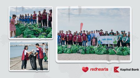 Kapital Bank и Red Hearts приняли участие в очистке говсанского побережья Каспия