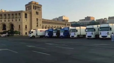 Fransa TIR-ları Laçın yoluna doğru yola düşüb - Video