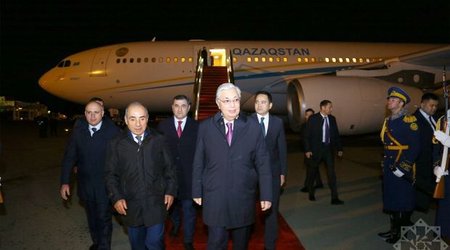 Qazaxıstan Prezidenti Kasım-Jomart Tokayevin Azərbaycana işgüzar səfəri başlayıb