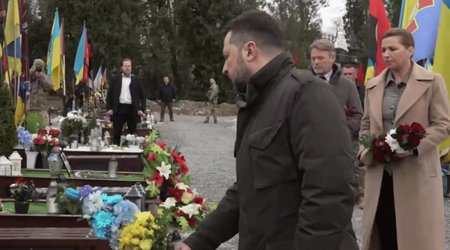 President of Ukraine and Danish PM visit Lychakiv Cemetery in Lviv