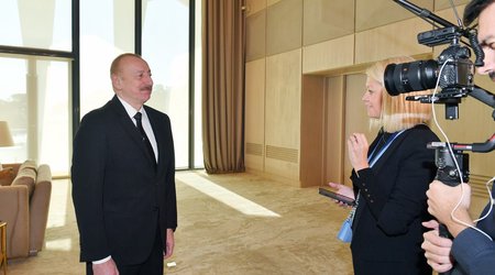 Ильхам Алиев дал интервью телеканалу «Евроньюс»