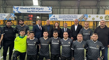 Mina qurbanları "Mina Təhlükəsi ilə Mübarizəyə Yardım Günü"ndə futbol oynayıb - Video