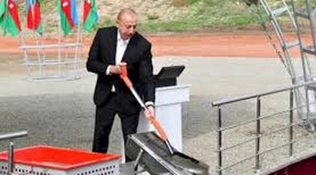 Prezident Ağdamda 4 kəndin təməlini qoyub
