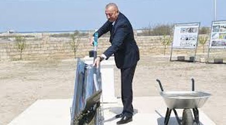 Президент Ильхам Алиев заложил фундамент села Намирли и  Шотланлы Агдамского района