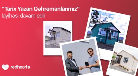 Продолжается проект фонда Red Hearts по обеспечению индивидуальным жильем семей шехидов и ветеранов