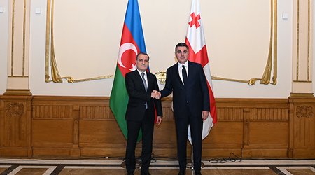 Ceyhun Bayramov gürcü həmkarı ilə görüşüb