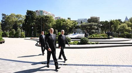 Президент принял участие в открытии парка Нариманова в Баку