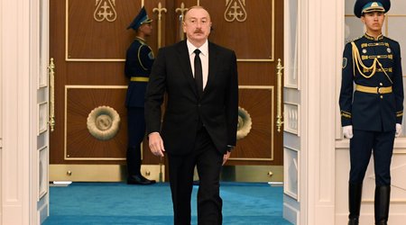 İlham Əliyev Mərkəzi Asiya və Azərbaycan Dövlət Başçılarının görüşündə çıxış edib