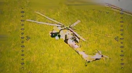 Ukrainian Security Service strikes Russian helicopter with fpv-drone in Kursk