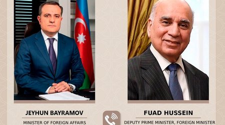 Ceyhun Bayramov iraqlı həmkarı ilə Yaxın Şərqdəki vəziyyəti müzakirə edib