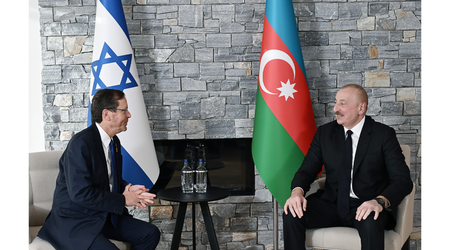 İlham Əliyev İsrail Prezidenti ilə görüşüb