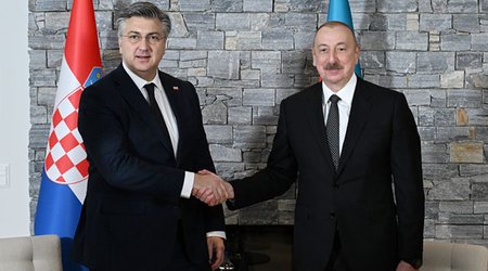 İlham Əliyev Davosda Andrey Plenkoviç ilə görüşüb