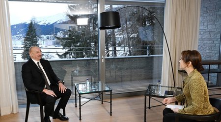 Əliyev Davosda Çinin CGTN telekanalına müsahibə verib