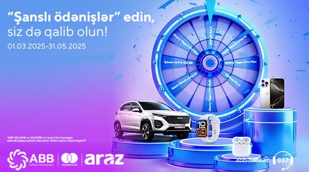 Делай покупки с картами Банка ABB в супермаркетах
«ARAZ» – выигрывай автомобиль!