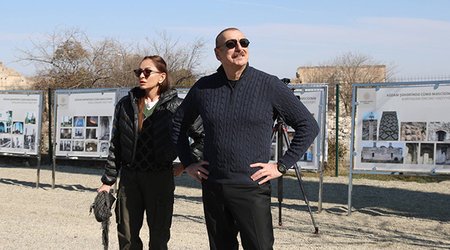 Президент и Первая леди приняли участие в открытии села Сарыджалы Агдамского района