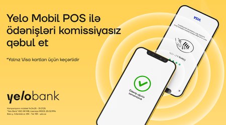 Yelo Mobil POS xidmətinə qoşulun, ödənişlər üçün komissiya ödəməyin!
