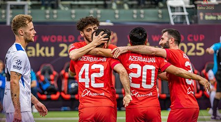 Azərbaycanın minifutbol millisi 1/4 finalda - Video