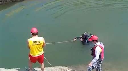 Füzulidə kanalda batan şəxsin axtarışları davam edir - Video