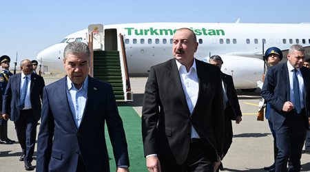 Turkmen leader Berdymukhamedov arrives in Azerbaijan’s Fuzuli, welcomed by President Aliyev