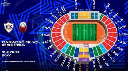 “Qarabağ” - “Şkendiya” matçının biletləri satışa çıxarılır