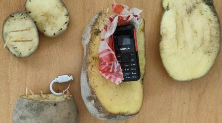 Kartofun içində həbsxana telefon keçirtmək istədi