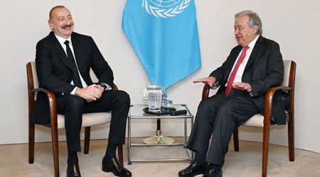 İlham Əliyev Quterreşlə görüşüb