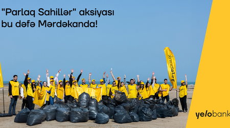 Yelo komandası Mərdəkan çimərliyində təmizlik aksiyası həyata keçirib