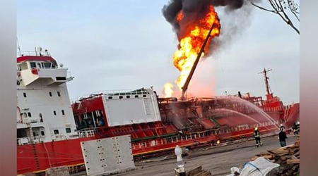 Türkiyəyə məxsus tanker Odessada dronla vurulub