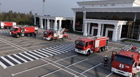 МЧС провело пожарные учения в Габалинском аэропорту